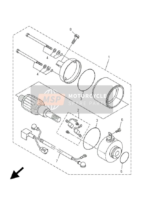 Yamaha XC125E VITY VITY 2009 Startend Motor 4 voor een 2009 Yamaha XC125E VITY VITY